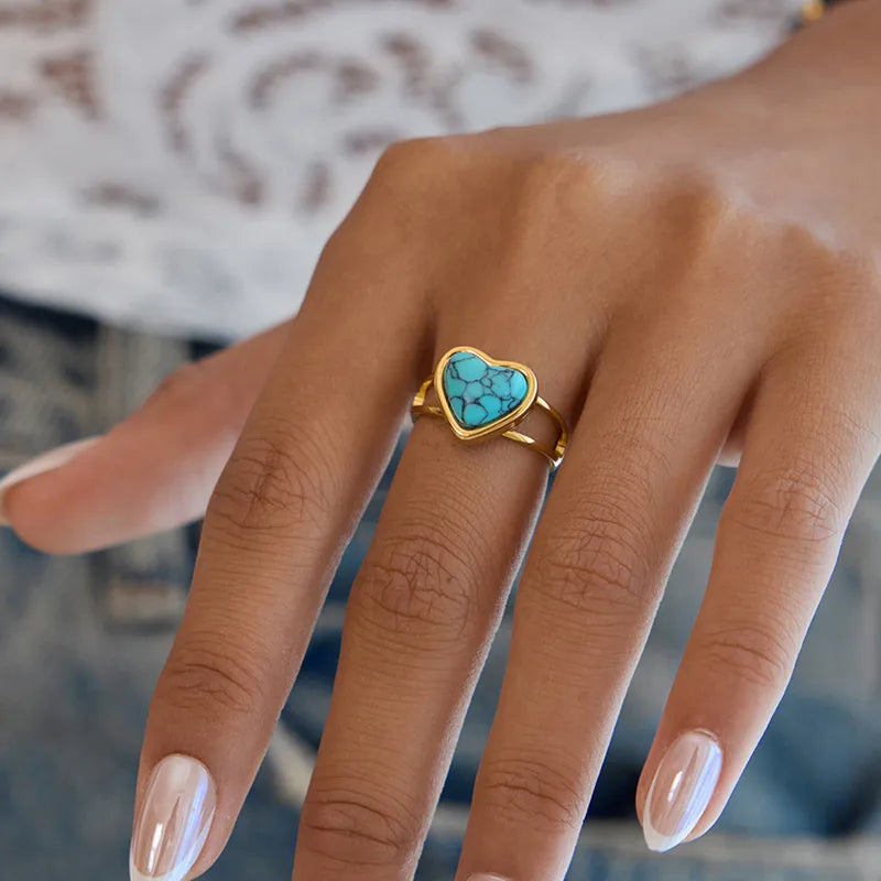Turquoise Heart Ring 7th of April