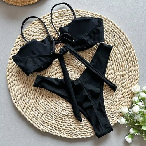 Black Sunshine Charm Bikini Set - Two Piece Swimsuit