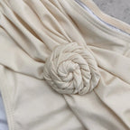 Cream Isla Bonita Rose Bikini Set - High Waisted Two Piece