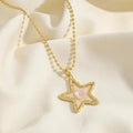 Waterproof Estrella Floreció Gold Necklace - 18K Gold