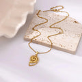 Waterproof Gold Caracol Shell Pendant Necklace in 18K gold plated stainless steel | 7th of April