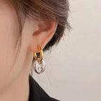 Waterproof Gold Isla Ivory Hoop Earrings in 18K gold plated stainless steel | 7th of April