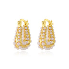 Waterproof Gold North Sea Hoop Earrings in 18K gold plated stainless steel on a white background