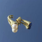 Waterproof Gold Perla Mar Shell Earrings in 18K gold plated stainless steel | 7th of April