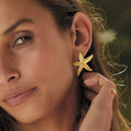 Waterproof Gold Starfish Stud Earrings - 18K Gold - 7th of April