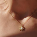 Waterproof Gold Sun Medallion Pendant Necklace - 18K Gold
