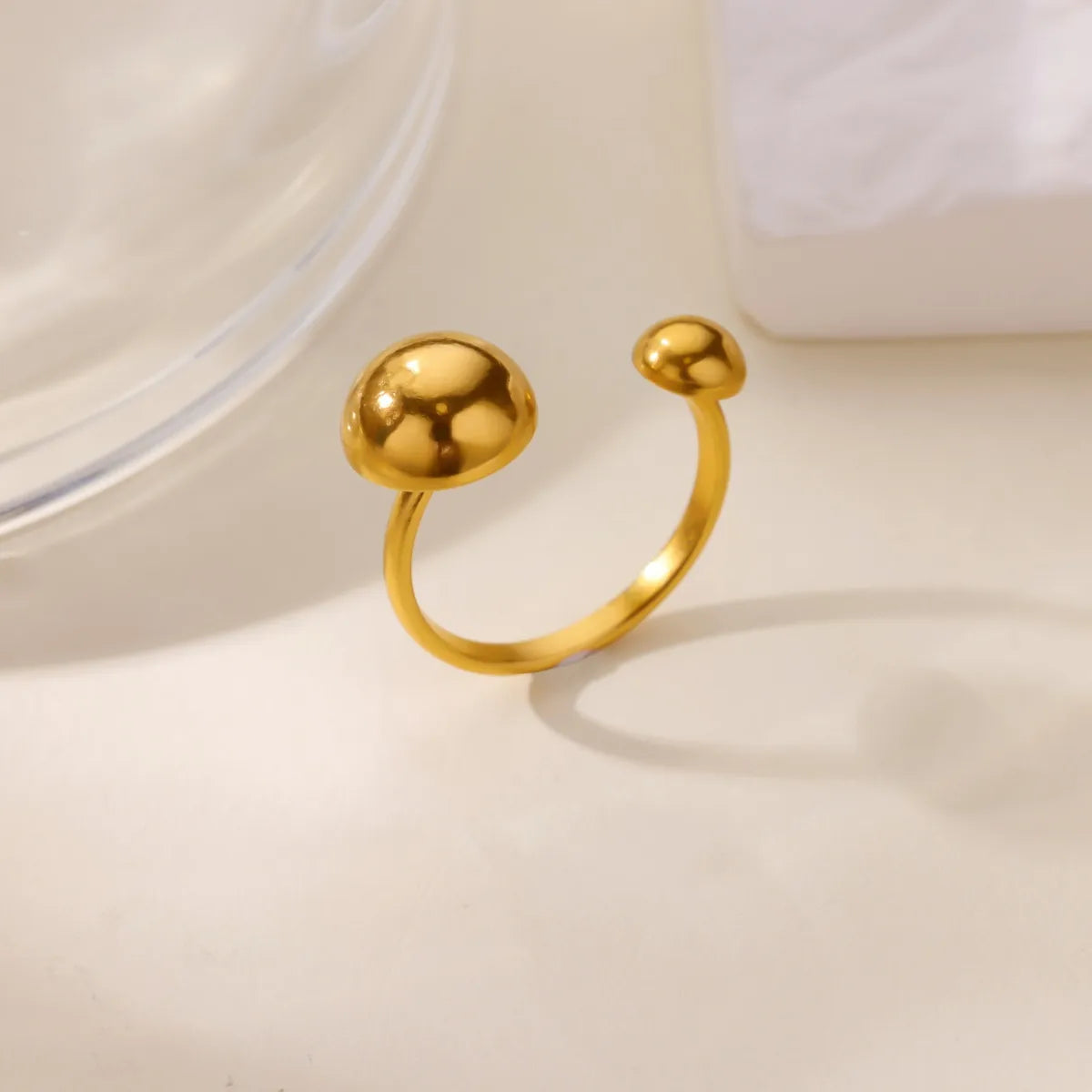 Waterproof Minimalist Gold Band Ring in 18K gold plated stainless steel| 7th of April