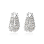Waterproof Silver South Sea Hoop Earrings - Stainless Steel