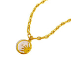Waterproof Sol Gold Sun Charm Necklace in 18K gold plated stainless steel | 7th of April