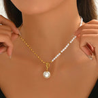 Waterproof Water Drop Pearl Gold Necklace in 18K gold plated stainless steel | 7th of April